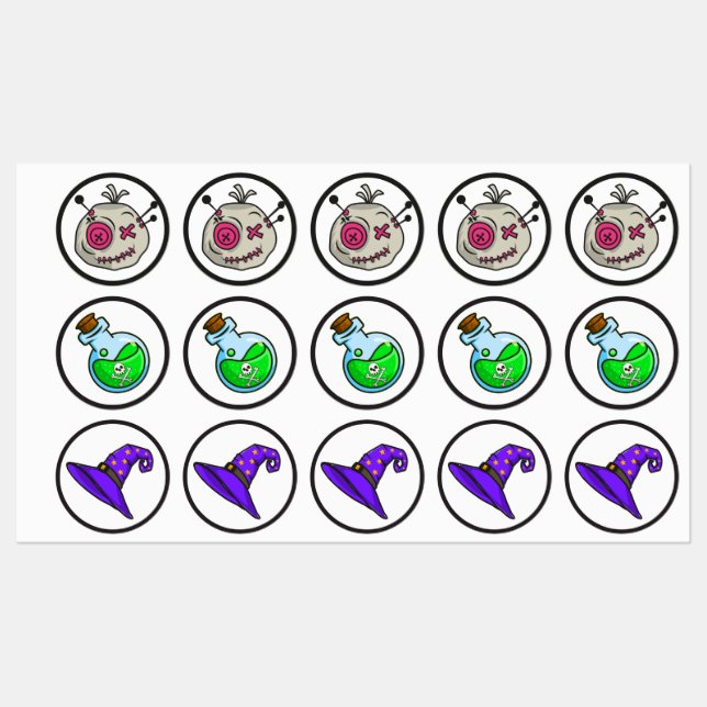 Voodoo-Token für große Umlaufklappen Wasserfeste A Etiketten (Blatt)