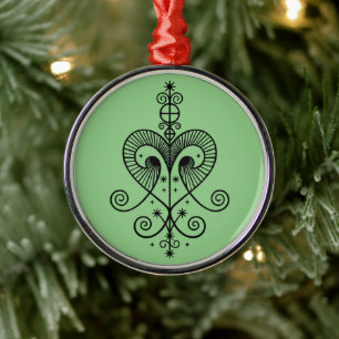 Voodoo Veve Erzulie Ornament Aus Metall