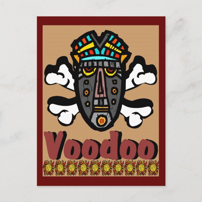 Voodoo-Zaubermaske Postkarte (Vorderseite)