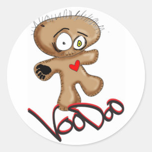 voodoodoll runder aufkleber