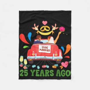 Vor 25 Jahren geheiratet lustiges 25. Hochzeitspaa Fleecedecke