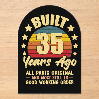 Vor 35 Jahren Originalteile 35. Geburtstag Acryleinladungen