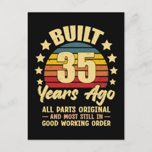 Vor 35 Jahren Originalteile 35. Geburtstag Postkarte