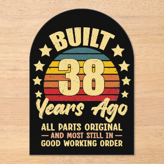 Vor 38 Jahren Alle Teile Original 38. Geburtstag Acryleinladungen