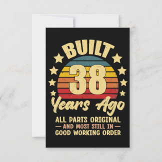 Vor 38 Jahren Alle Teile Original 38. Geburtstag Einladung