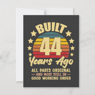 Vor 44 Jahren Alle Teile Original 44. Geburtstag  Einladung