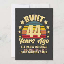 Vor 44 Jahren Alle Teile Original 44. Geburtstag Karte