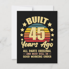 Vor 45 Jahren Alle Teile Original 45. Geburtstag Dankeskarte