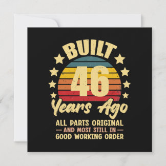 Vor 46 Jahren gebaut Originalteile 46. Geburtstag Einladung