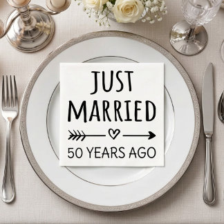 Vor 50 Jahren gerade verheiratet Serviette