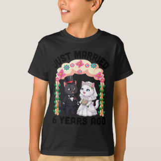 Vor 6 Jahren geheiratet 6. Hochzeitstag Katze T-Shirt