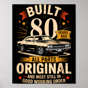 Vor 80 Jahren Gebaut - Lustiges 80. Geburtstagsges Poster