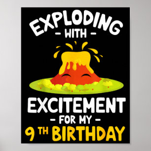 Vor Aufregung explodierend zum 9. Geburtstag, happ Poster