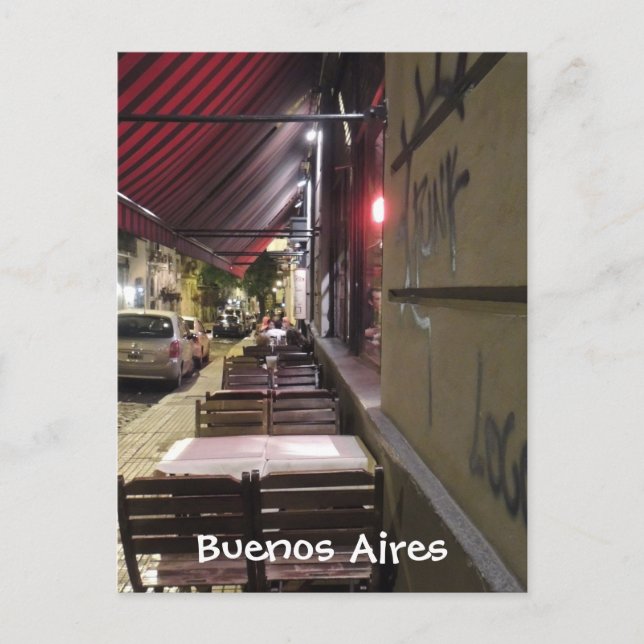 Vor dem Abendessen Hour-Sidewalk Café in Buenos Ai Postkarte (Vorderseite)