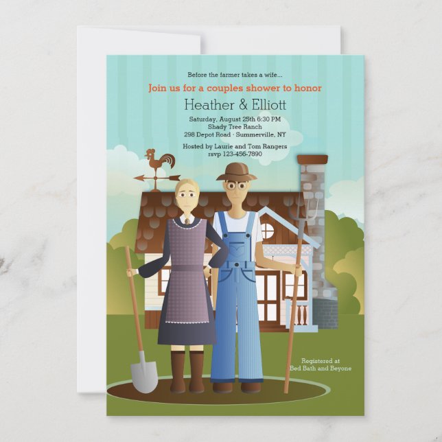 Vor dem Bauer nimmt eine Ehefrau Einladung (Vorderseite)