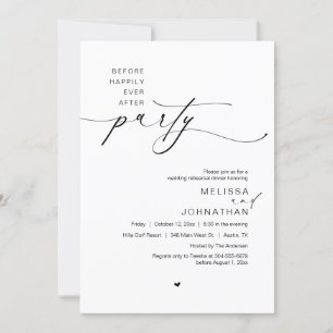 Vor dem glücklichen Ever nach dem Party, Probe Abe Einladung