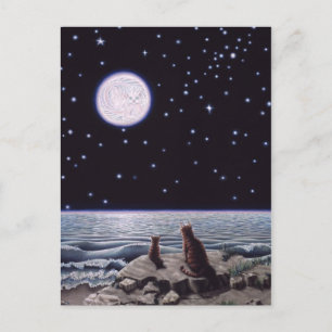 Vor dem Hintergrund des Katzenfisch-Mondes Postkarte