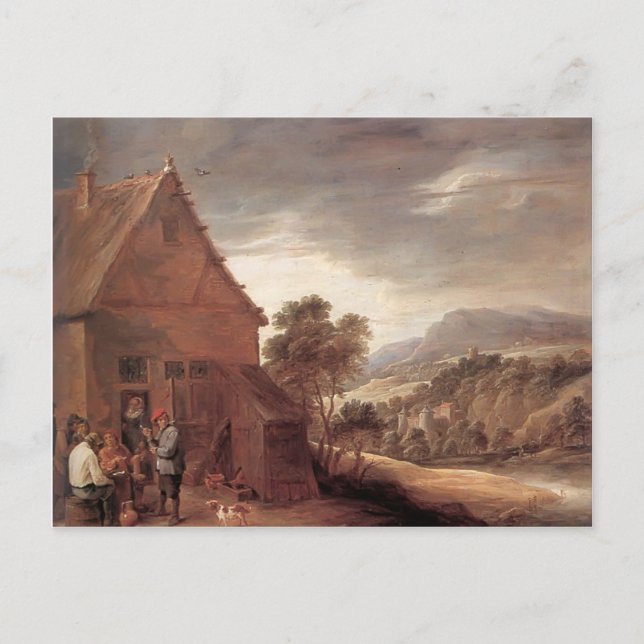 Vor dem Innern von David Teniers the Young Postkarte (Vorderseite)
