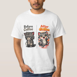 Vor dem Kaffee Grumpy Cat Nach dem Kaffee T-Shirt