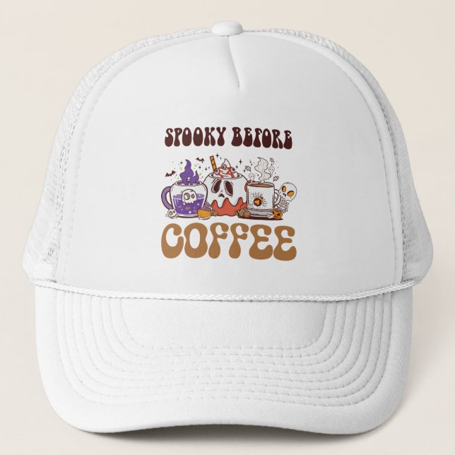 vor dem Kaffee heiß Truckerkappe (Vorderseite)