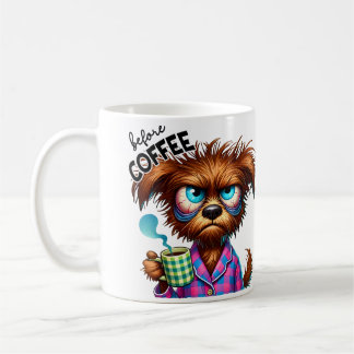 Vor dem Kaffee vs. Vollständig koffeinhaltiger Hun Kaffeetasse