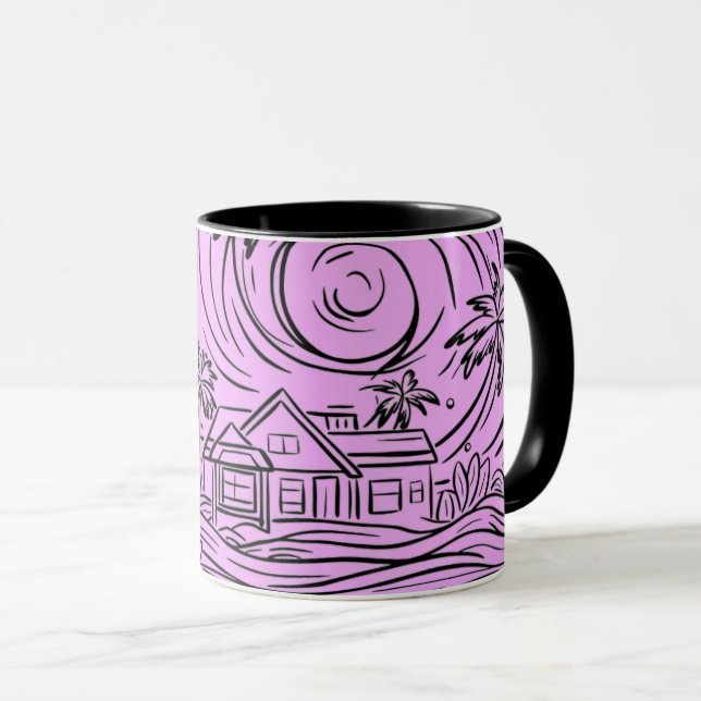 vor dem Meer aufsteigende Sonne,mug Tasse (VorderseiteRechts)