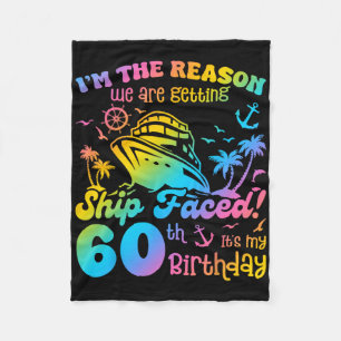 Vor dem Schiff steht mein 60. Geburtstag Kreuzfahr Fleecedecke