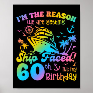 Vor dem Schiff steht mein 60. Geburtstag Kreuzfahr Poster