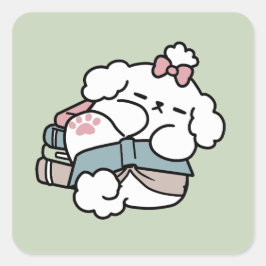 Vor dem Schlafengehen mit meinem Nachwuchs - Buch Quadratischer Aufkleber