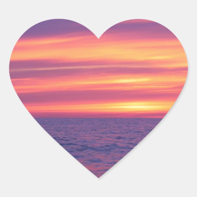 Vor dem Sonnenaufgang Herz-Aufkleber (Vorderseite)