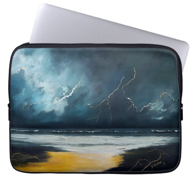 Vor dem Sturm – Abstrakte Meereslandschaft Laptopschutzhülle (Vorderseite)