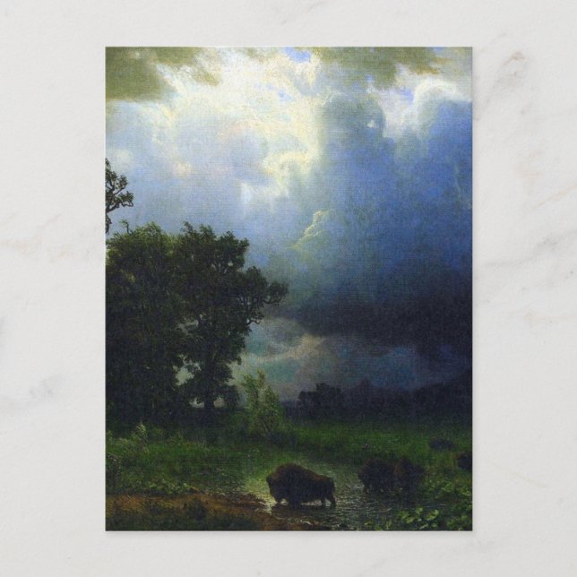 Vor dem Sturm von Bierstadt Postkarte (Vorderseite)