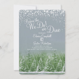 Vor dem Winter Hochzeitsbäume See grün Einladung