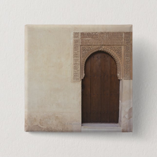 Vor der Haustür des Palazzo Alhambra in Granada, S Button (Vorderseite)