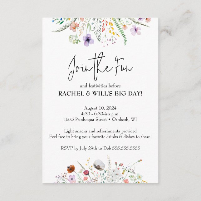 Vor der Hochzeitsfeier Begleitkarte (Vorderseite)