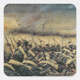 Vor der Offensive 1877-78 Quadratischer Aufkleber