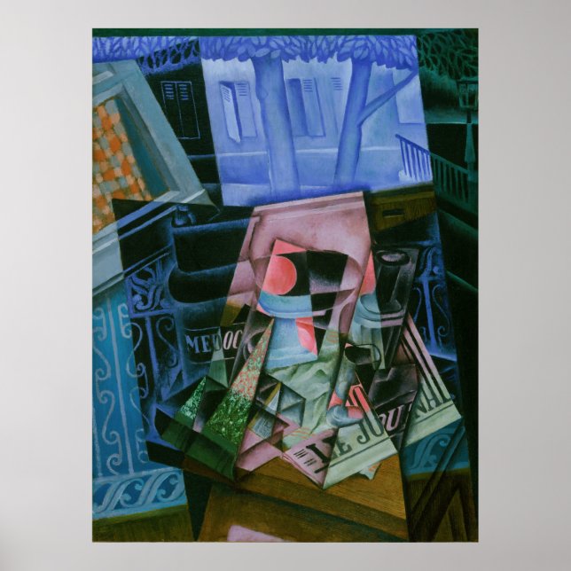 Vor einem Fenster öffnen Poster (Vorne)