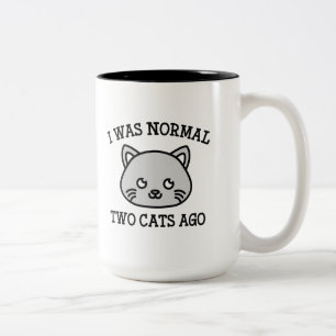 Vor ich war normalen zwei Katzen Zweifarbige Tasse