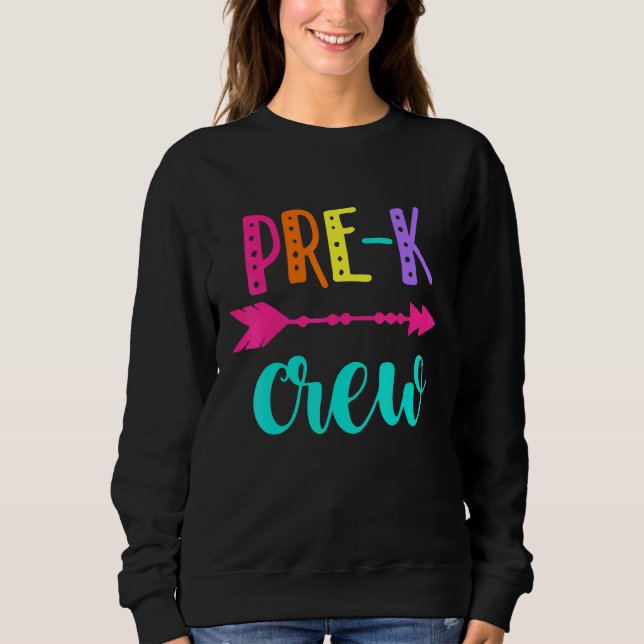 Vor-K Crew Lehrer Erster Schultag Sweatshirt (Vorderseite)