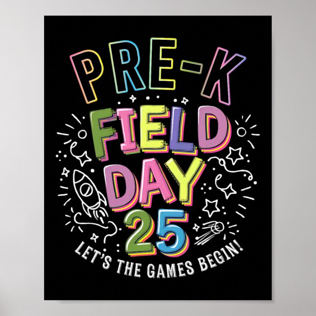 Vor-k Field Day 2025 Lass The Games Begin Kids Tea Poster (Vorne)