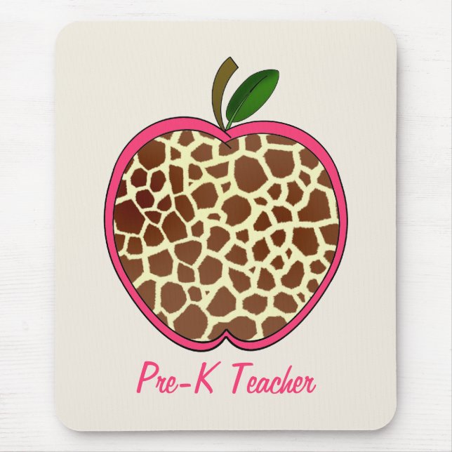 Vor k-Lehrer-Giraffen-Druck Apple Mousepad (Vorne)
