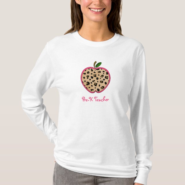Vor k-Lehrer-Leopard-Druck Apple T-Shirt (Vorderseite)