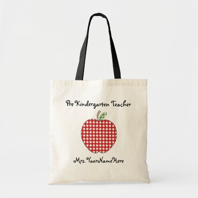Vor k-Lehrer-Tasche - roter Gingham Apple Tragetasche (Vorne)