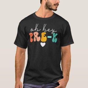Vor-K-Lehrer Vintag Groovy zurück zur Schule Oh, e T-Shirt