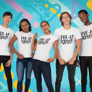 Vor-K-Platz mit dem Namen des Lehrers auf der Rück T-Shirt