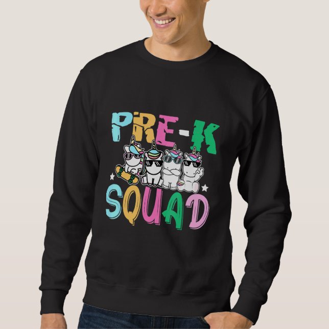 Vor-K Squad Unicorn-Vorschullehrerin Sweatshirt (Vorderseite)