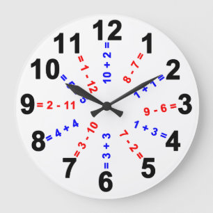 Vor-Kindergarten u. Kindergarten-Mathe-Uhr Große Wanduhr