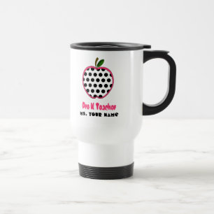 Vor Kindergärtnerin-Tasse - Polka-Punkt Apple Reisebecher