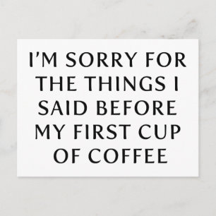 Vor meinem ersten Kaffee-Cup Postkarte