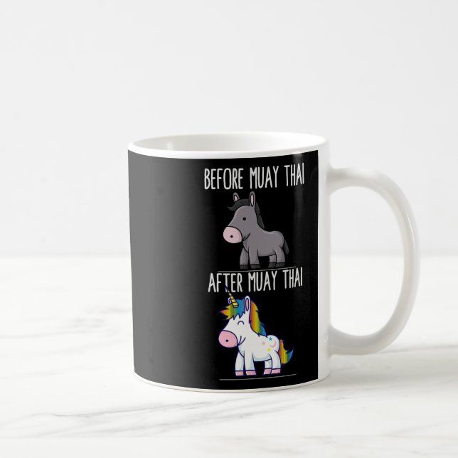 Vor Muay Thai Unicorn Kämpfen Boxing Kaffeetasse (Rechts)